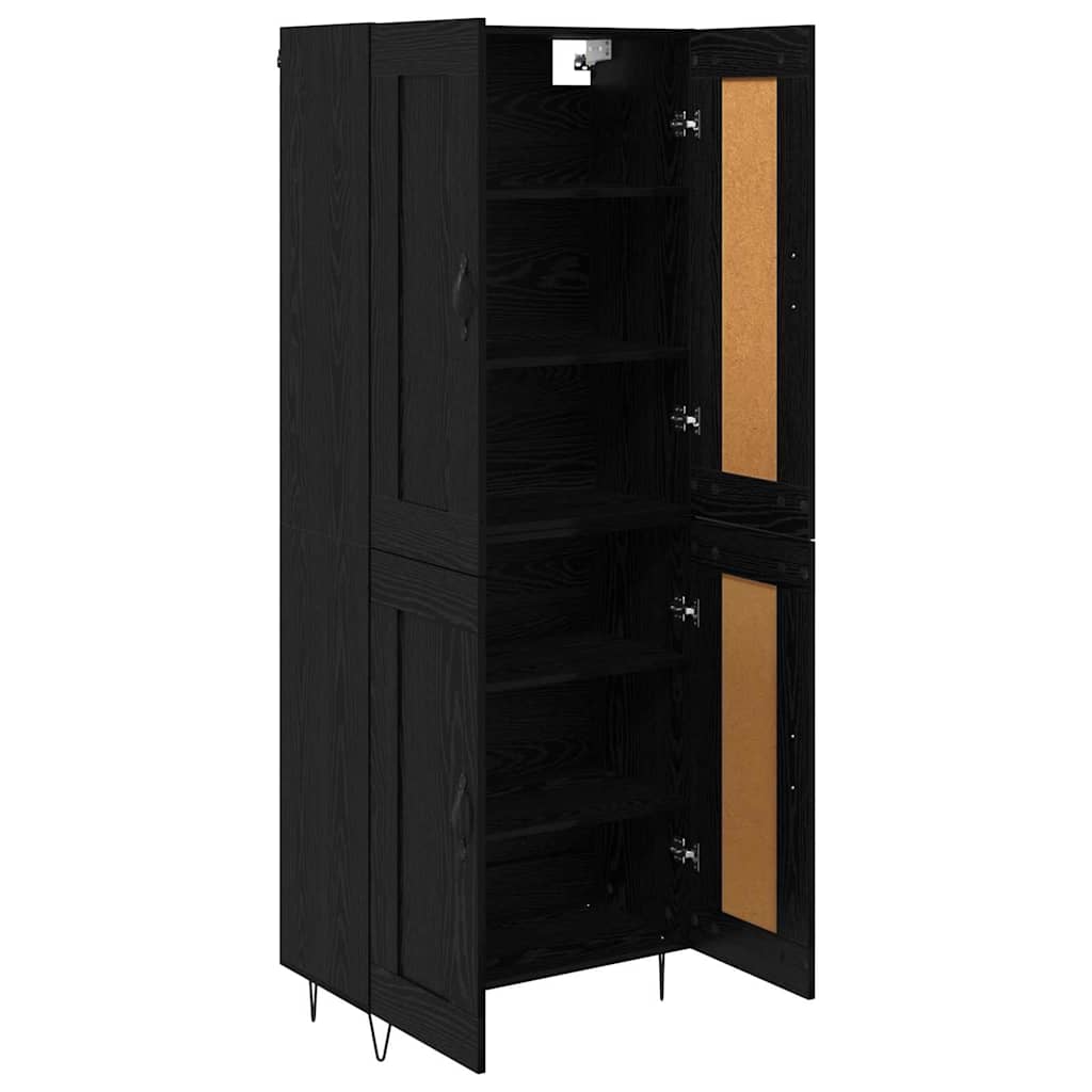 Høyskap Svart Eik 69,5 x 34 x 180 cm Konstruert tre
