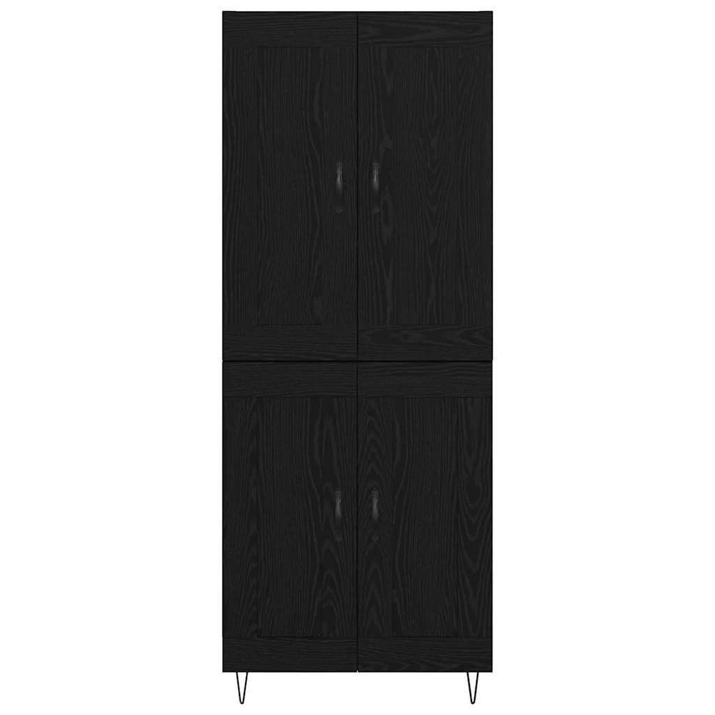 Høyskap Svart Eik 69,5 x 34 x 180 cm Konstruert tre
