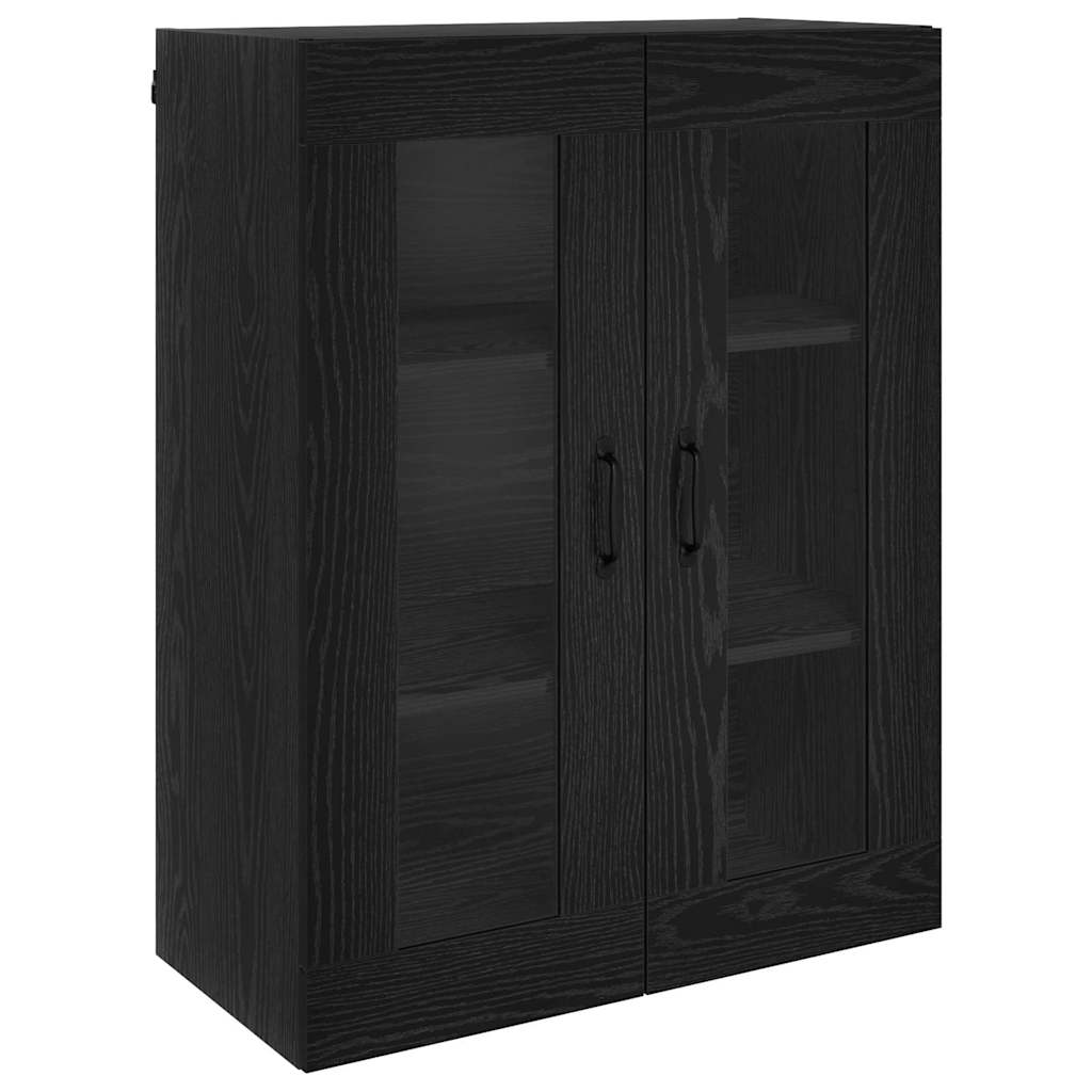 Høyskap Veggmontert Svart Eik 69,5 x 34 x 180 cm Konstruert tre