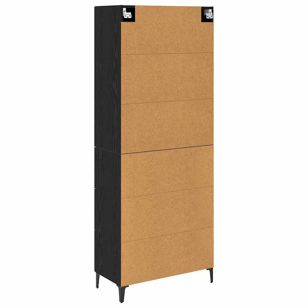 Høyskap Veggmontert Svart Eik 69,5 x 34 x 180 cm Konstruert tre
