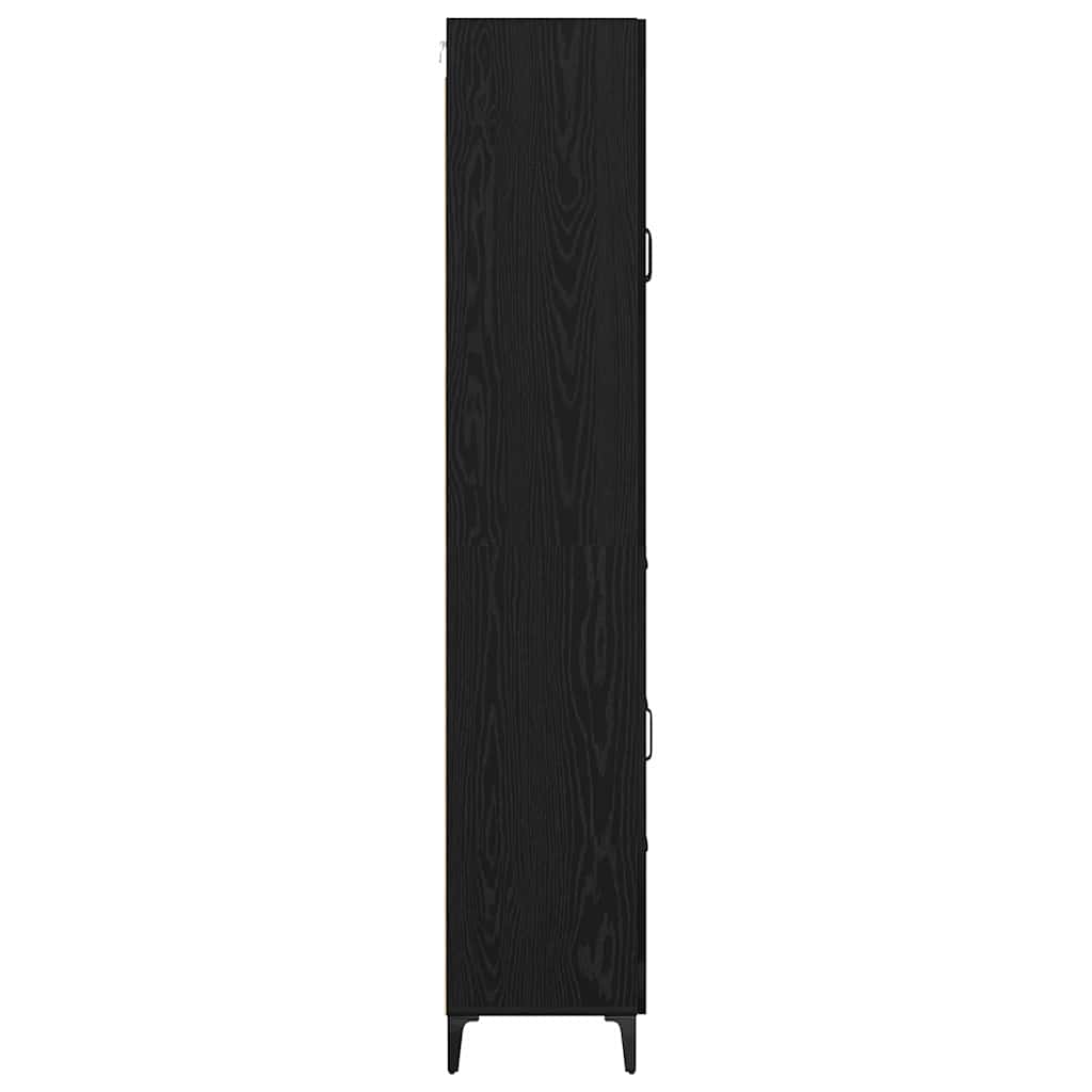 Høyskap Veggmontert Svart Eik 69,5 x 34 x 180 cm Konstruert tre