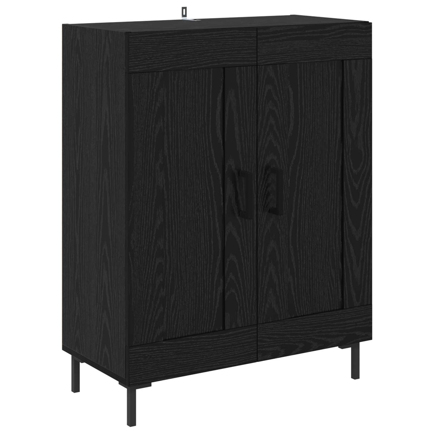 Høyskap med skuff Svart Eik 69,5 x 34 x 180 cm Konstruert tre