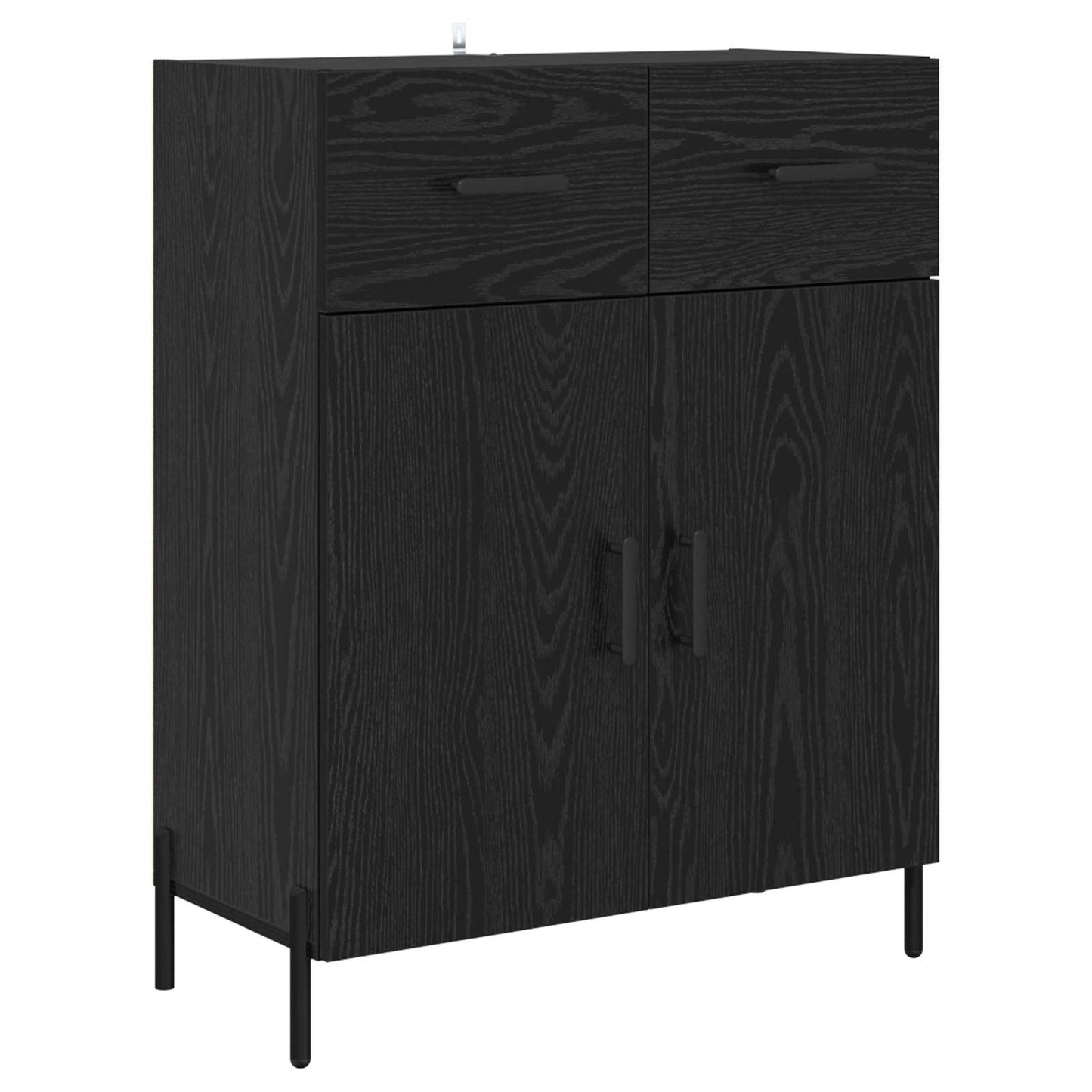 Høyskap Veggmontert Svart Eik 69,5 x 34 x 180 cm Konstruert tre
