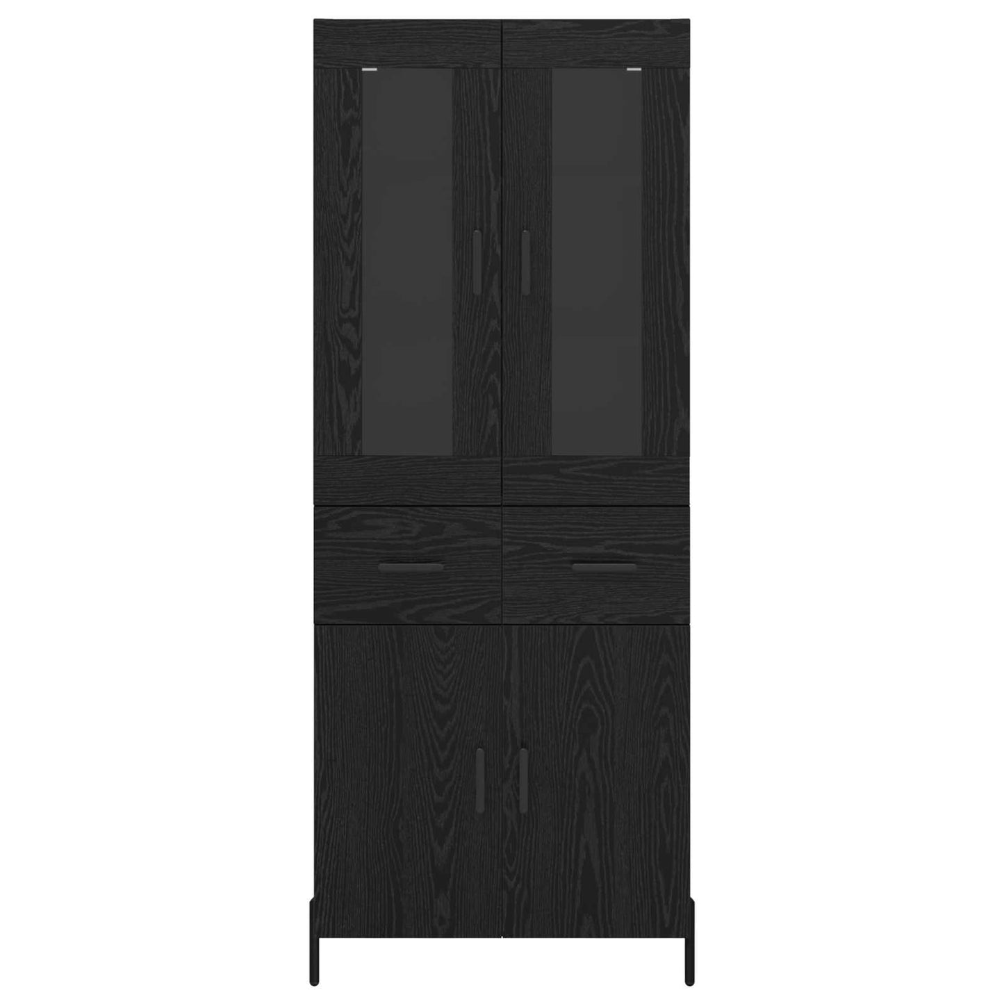 Høyskap Veggmontert Svart Eik 69,5 x 34 x 180 cm Konstruert tre