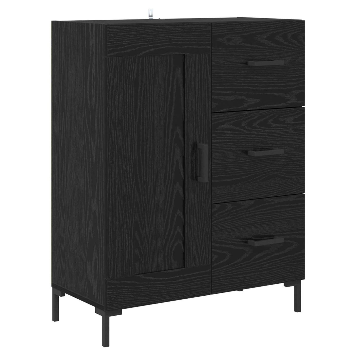 Høyskap Veggmontert Svart Eik 69,5 x 34 x 180 cm Konstruert tre