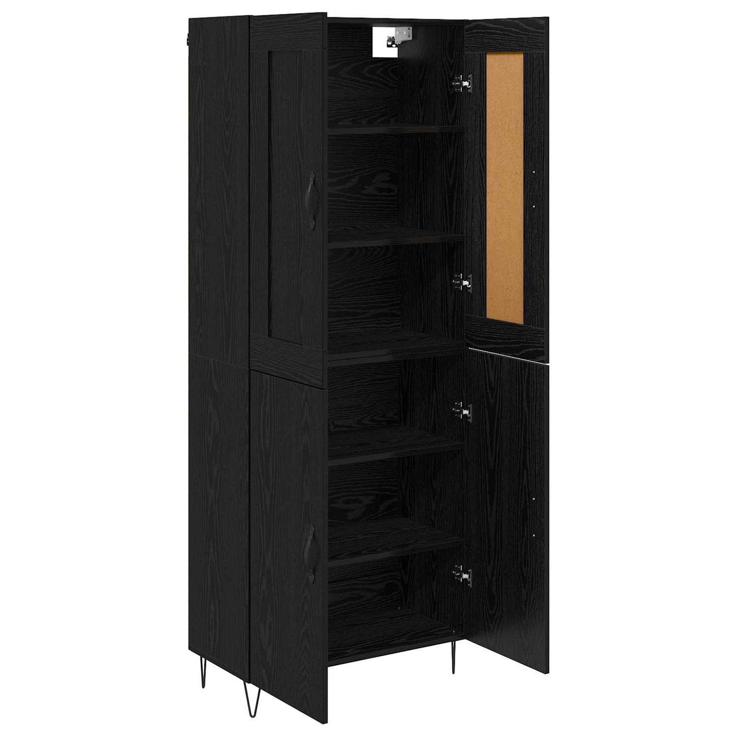Høyskap Svart Eik 69,5 x 34 x 180 cm Konstruert tre