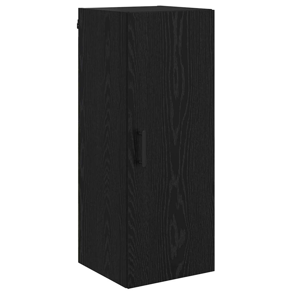 Høyskap med skuff Svart Eik 34,5 x 34 x 180 cm Konstruert tre