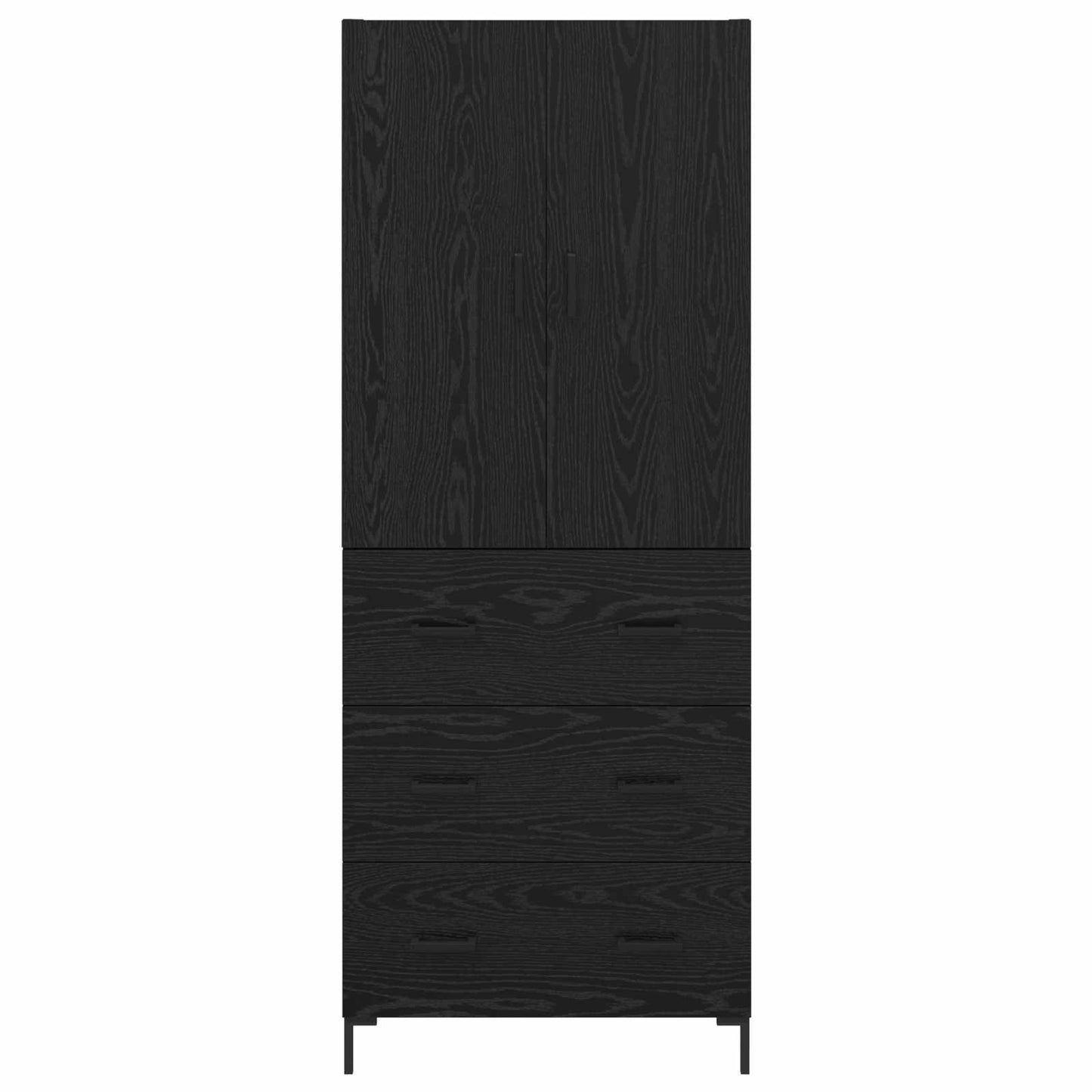 Høyskap Veggmontert Svart Eik 69,5 x 34 x 180 cm Konstruert tre