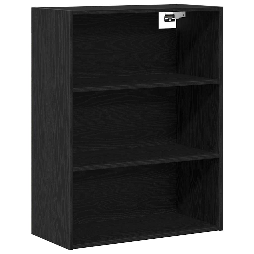 Høyskap med skuff Svart Eik 69,5 x 34 x 180 cm Konstruert tre