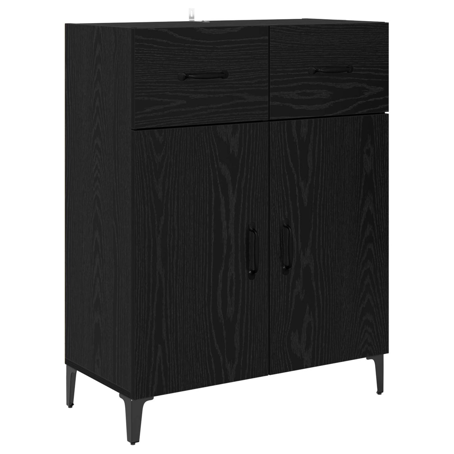Høyskap Veggmontert Svart Eik 69,5 x 34 x 180 cm Konstruert tre