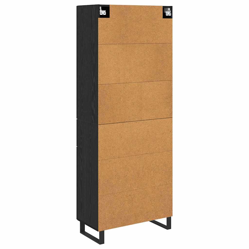 Høyskap 2 pcs Svart Eik 69,5 x 34 x 180 cm Sponplater og glass