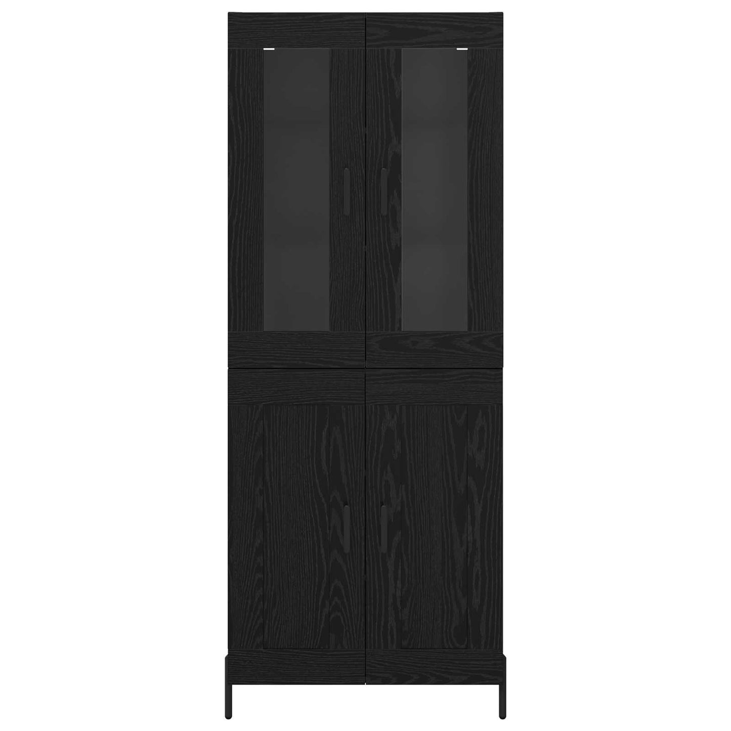 Høyskap Veggmontert Svart Eik 69,5 x 34 x 180 cm Konstruert tre