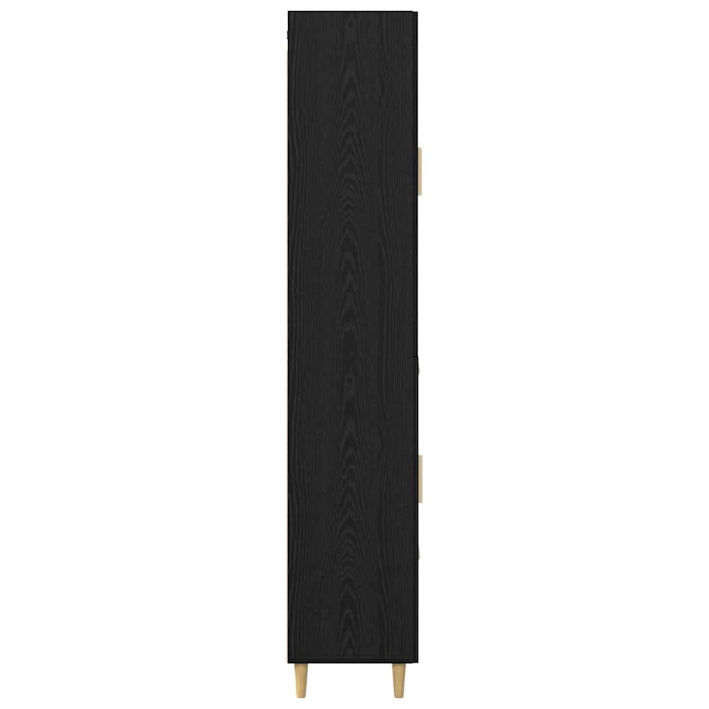 Høyskap med skuff Svart Eik 34,5 x 34 x 180 cm Konstruert tre