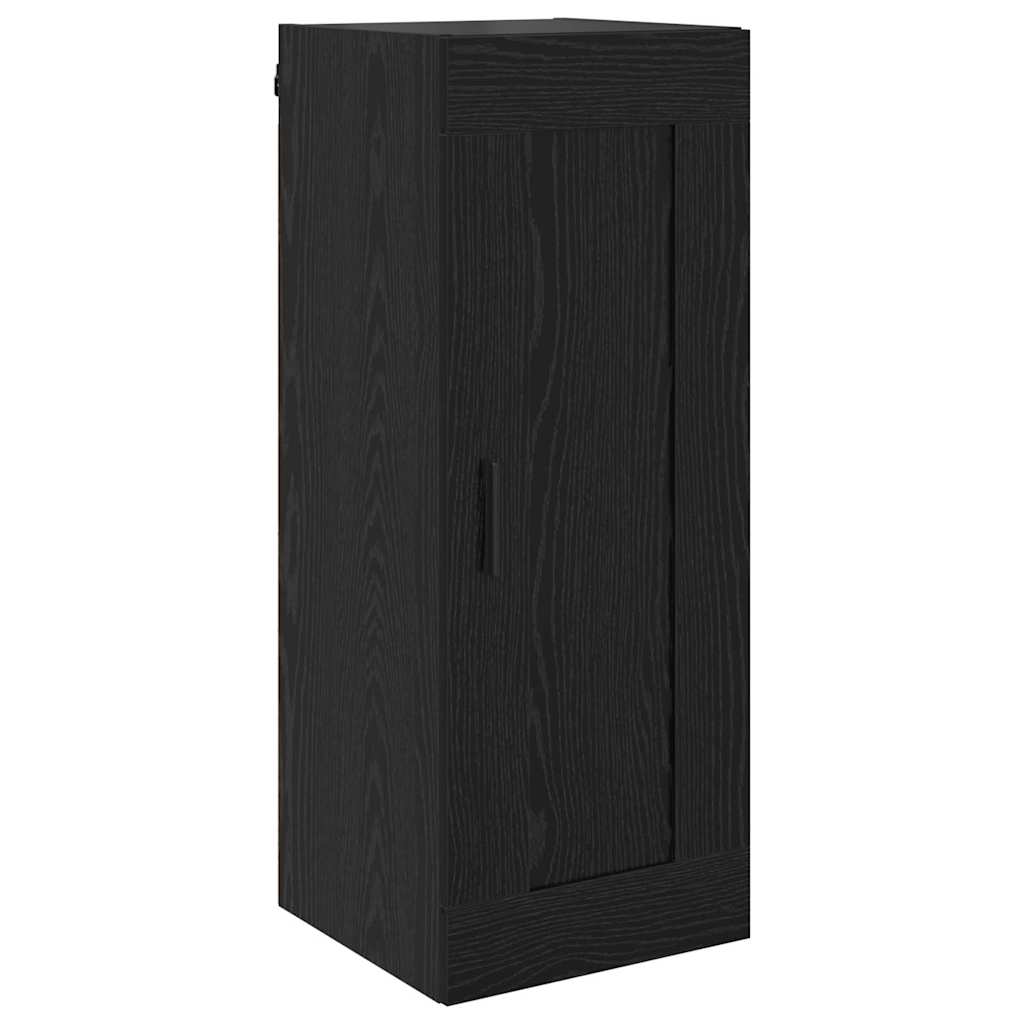 Høyskap med skuff Svart Eik 34,5 x 34 x 180 cm Konstruert tre
