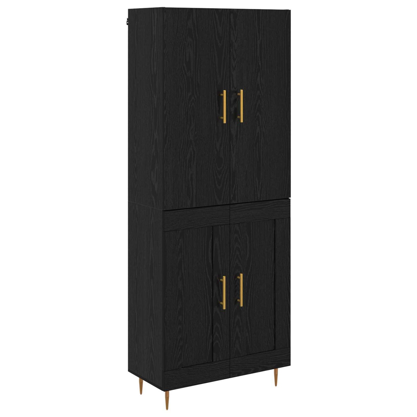 Høyskap Veggmontert Svart Eik 69,5 x 34 x 180 cm Konstruert tre