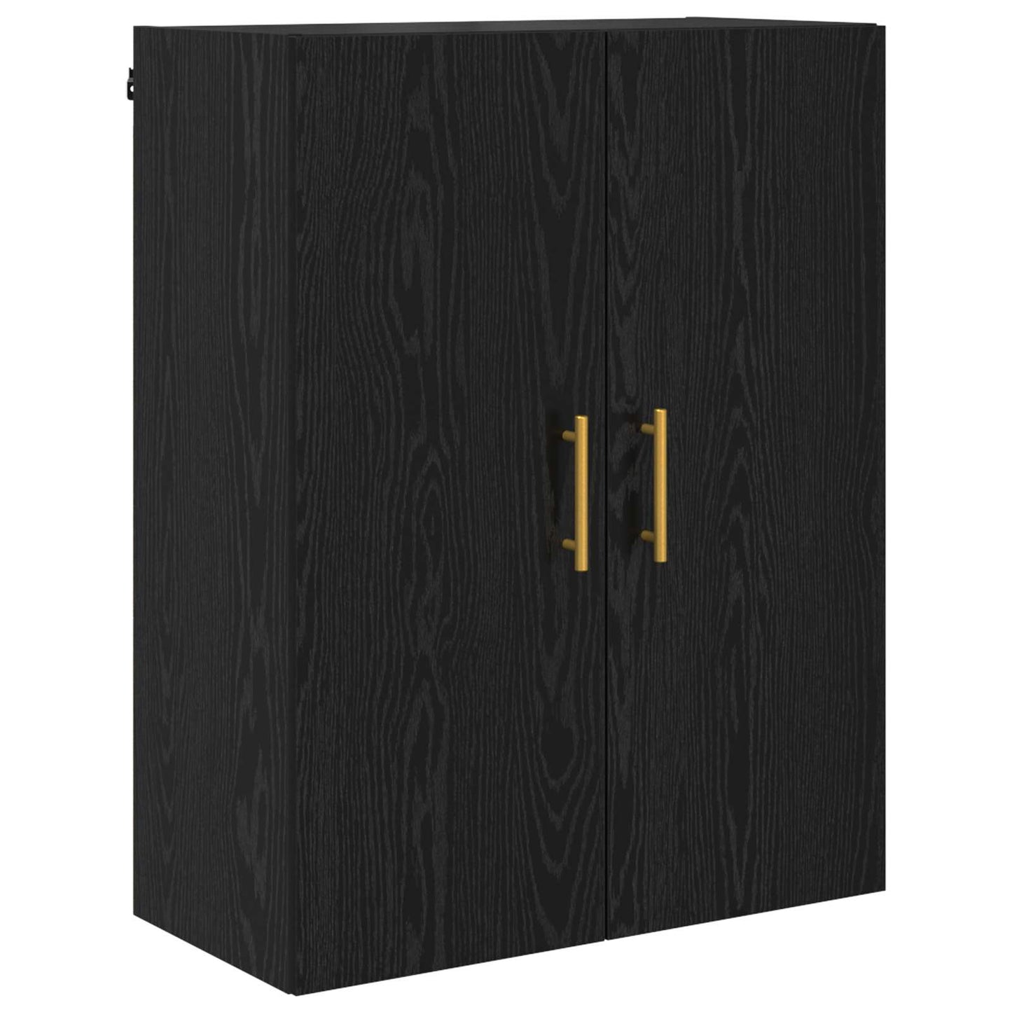 Høyskap Veggmontert Svart Eik 69,5 x 34 x 180 cm Konstruert tre