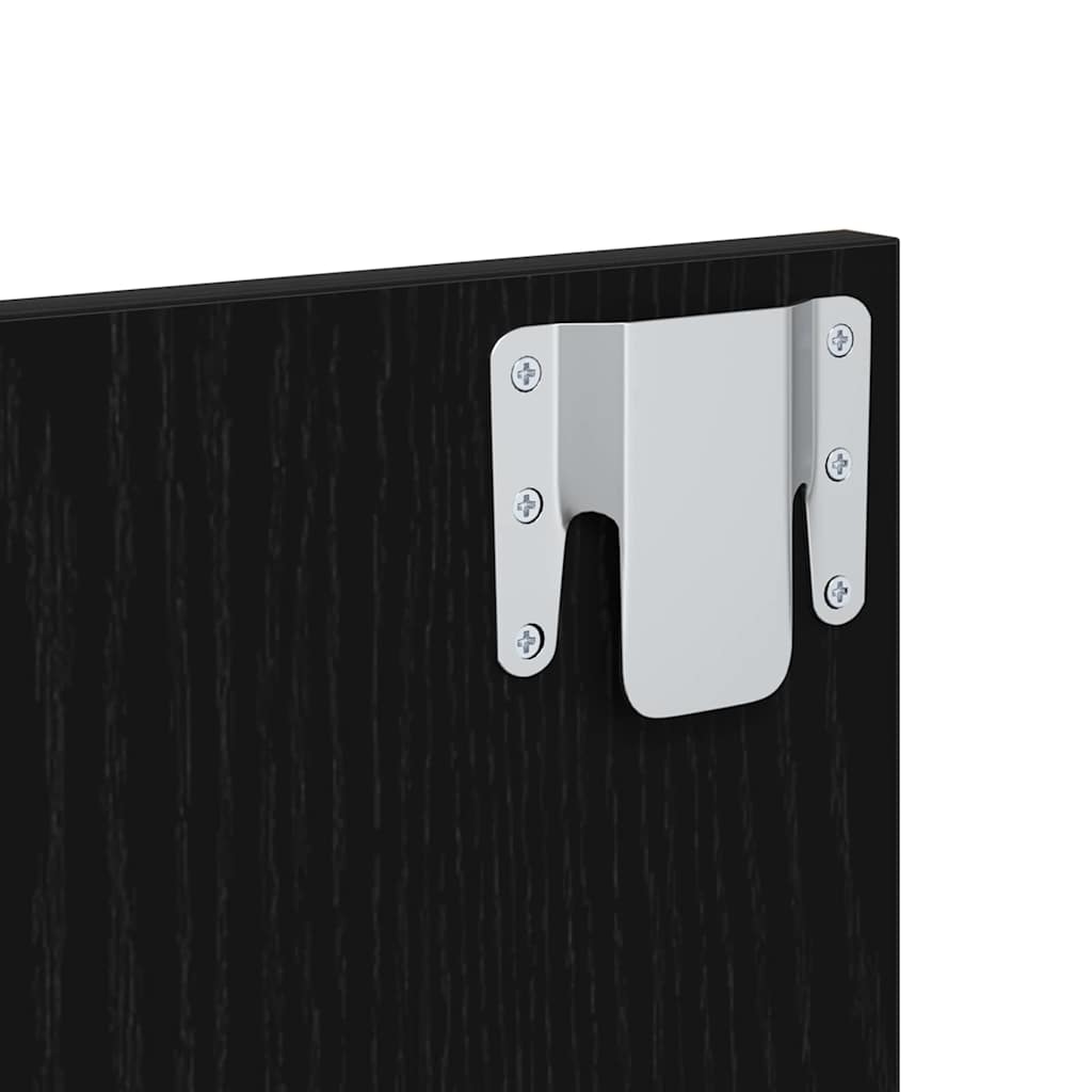 Hodegjerde Med Skap med skuff 3 pcs Svart Eik Konstruert tre