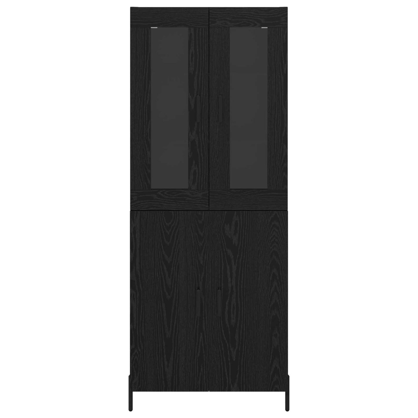 Høyskap Veggmontert Svart Eik 69,5 x 34 x 180 cm Konstruert tre