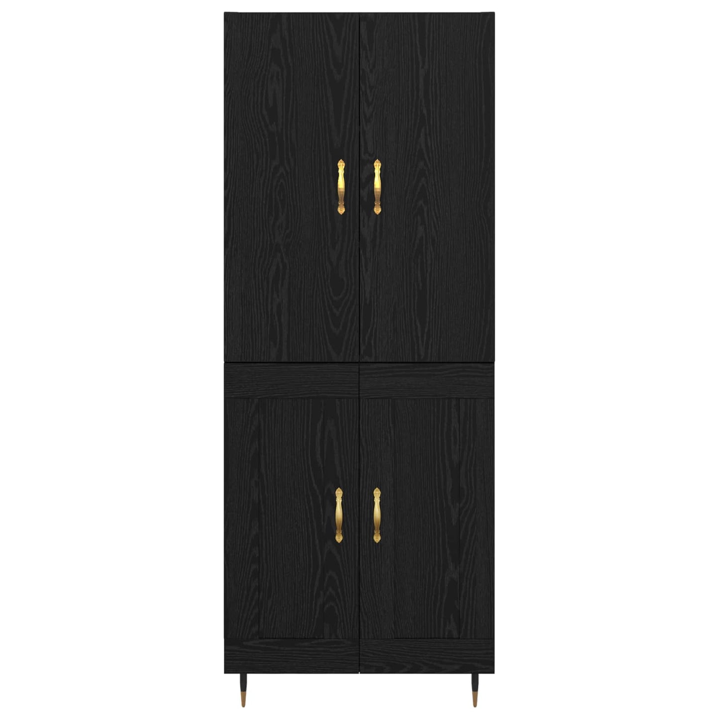 Høyskap Veggmontert Svart Eik 69,5 x 34 x 180 cm Konstruert tre