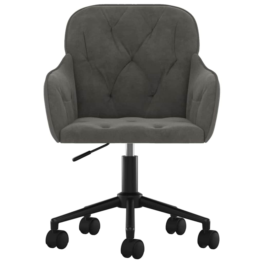 Kontorstol med hjul Mørkegrå 56 x 61,5 x 72 cm Fløyel