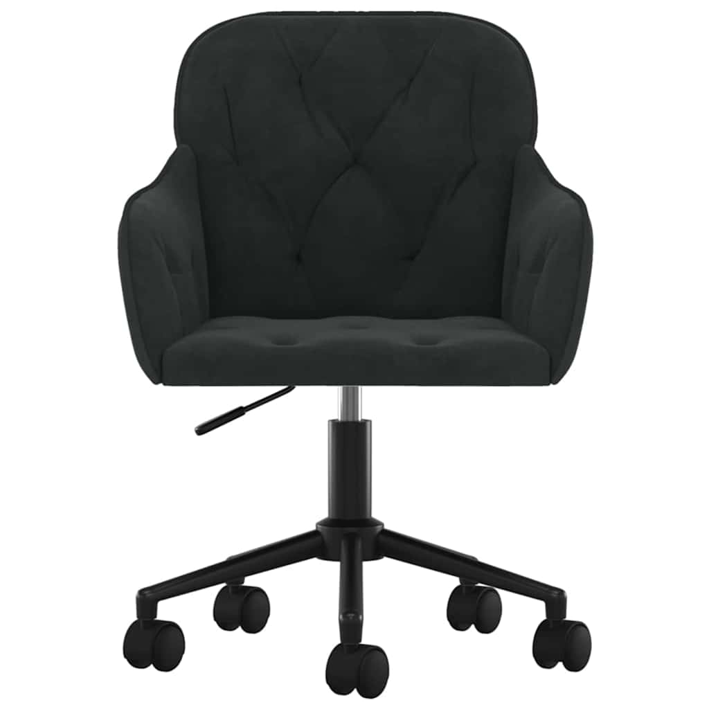 Kontorstol med hjul Svart 56 x 61,5 x 72 cm Fløyel