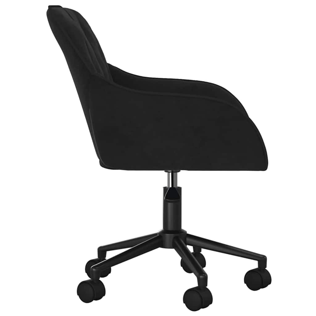 Kontorstol med hjul Svart 56 x 61,5 x 72 cm Fløyel