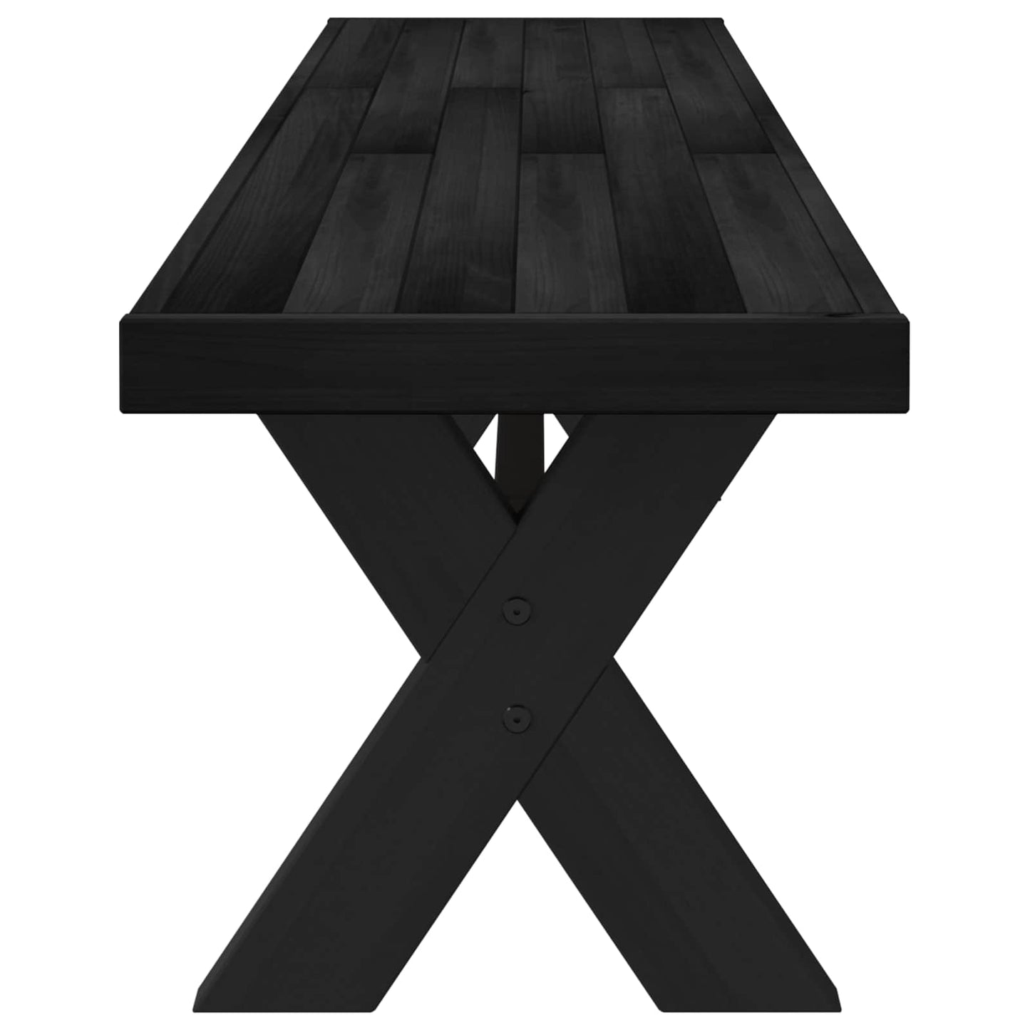 Spisebenk NOAIN 180 x 41 x 45 cm Massiv furu Svart