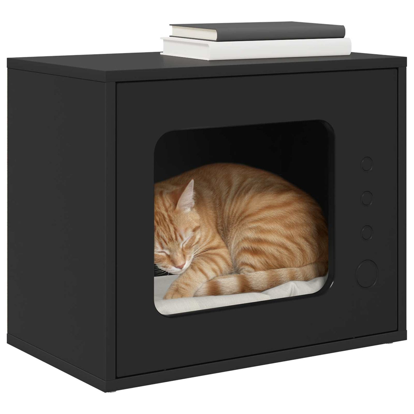 Katt Hus Svart 51 x 30 x 42,5 cm Konstruert tre