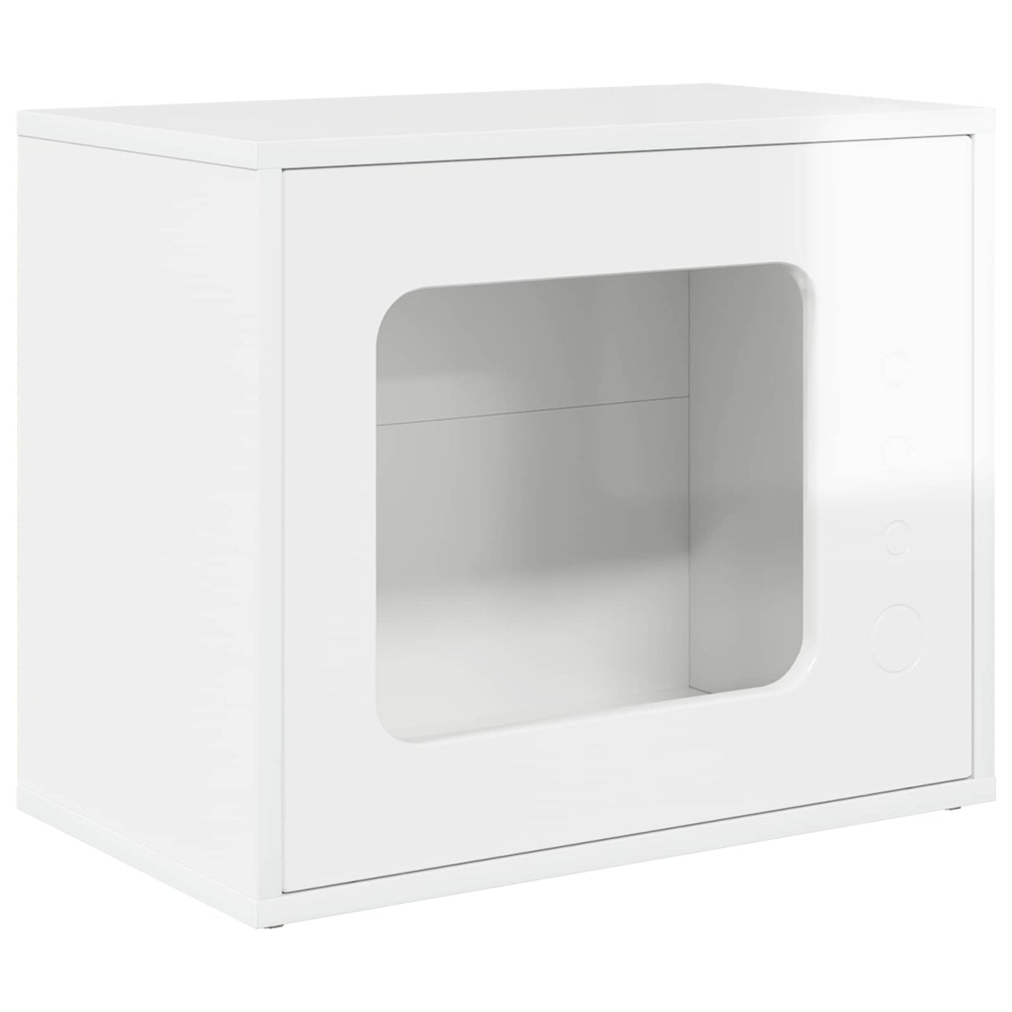 Katt Hus Glanset Hvit 51 x 30 x 42,5 cm Konstruert tre