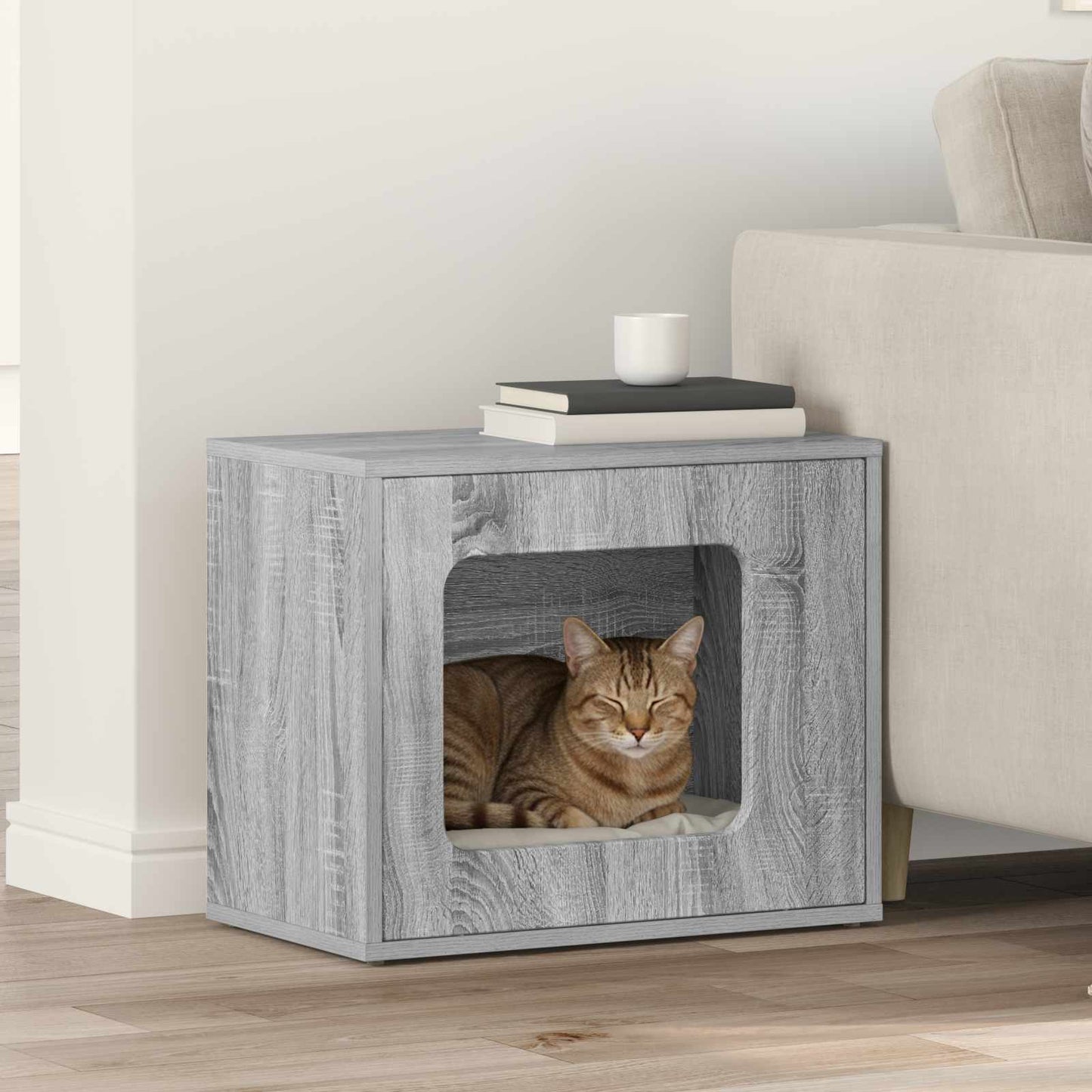 Katt Hus Grå Sonoma 51 x 30 x 42,5 cm Konstruert tre