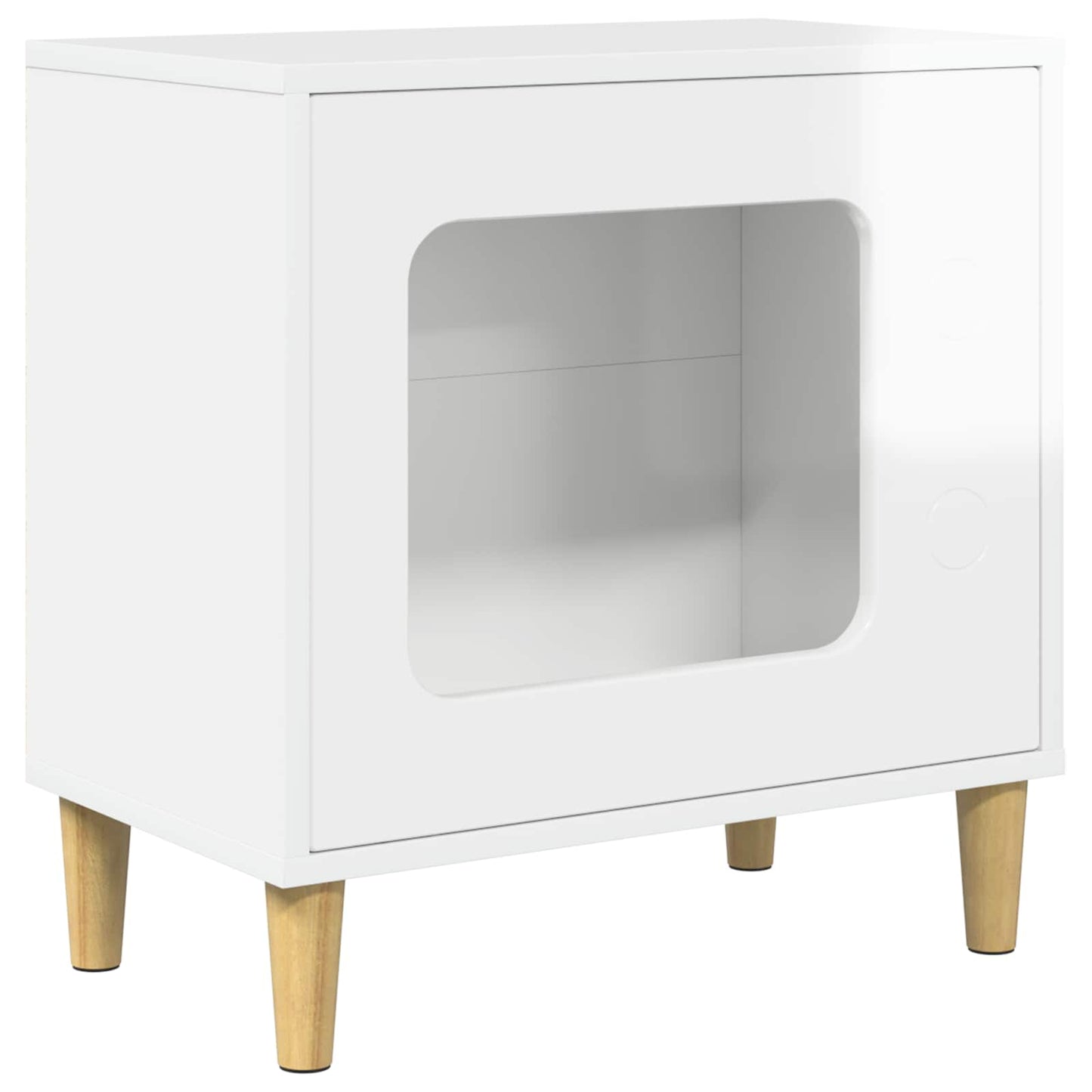 Katt Hus Glanset Hvit 51 x 30 x 52 cm Konstruert tre