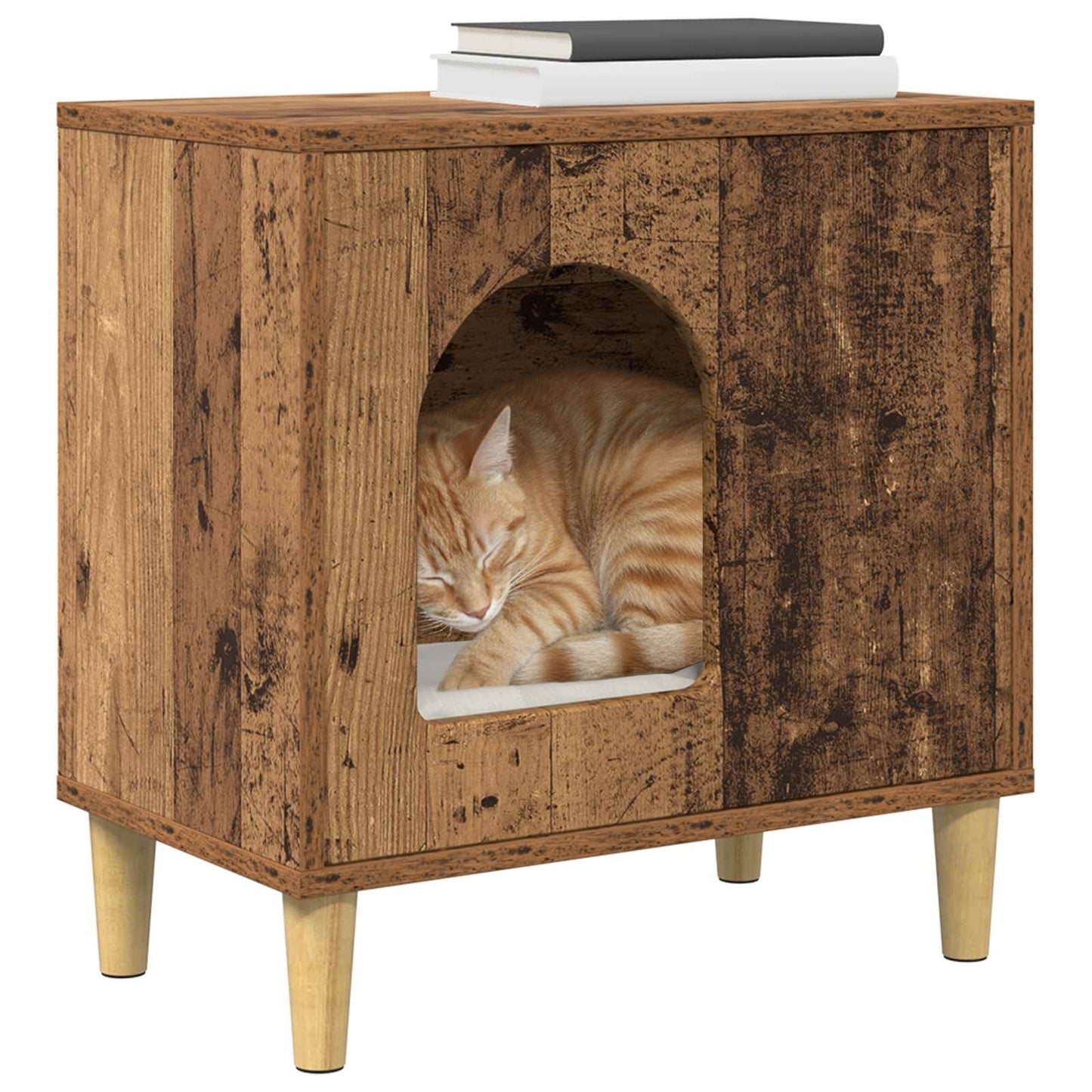 Katt Hus Gammelt tre 51 x 30 x 52 cm Konstruert tre