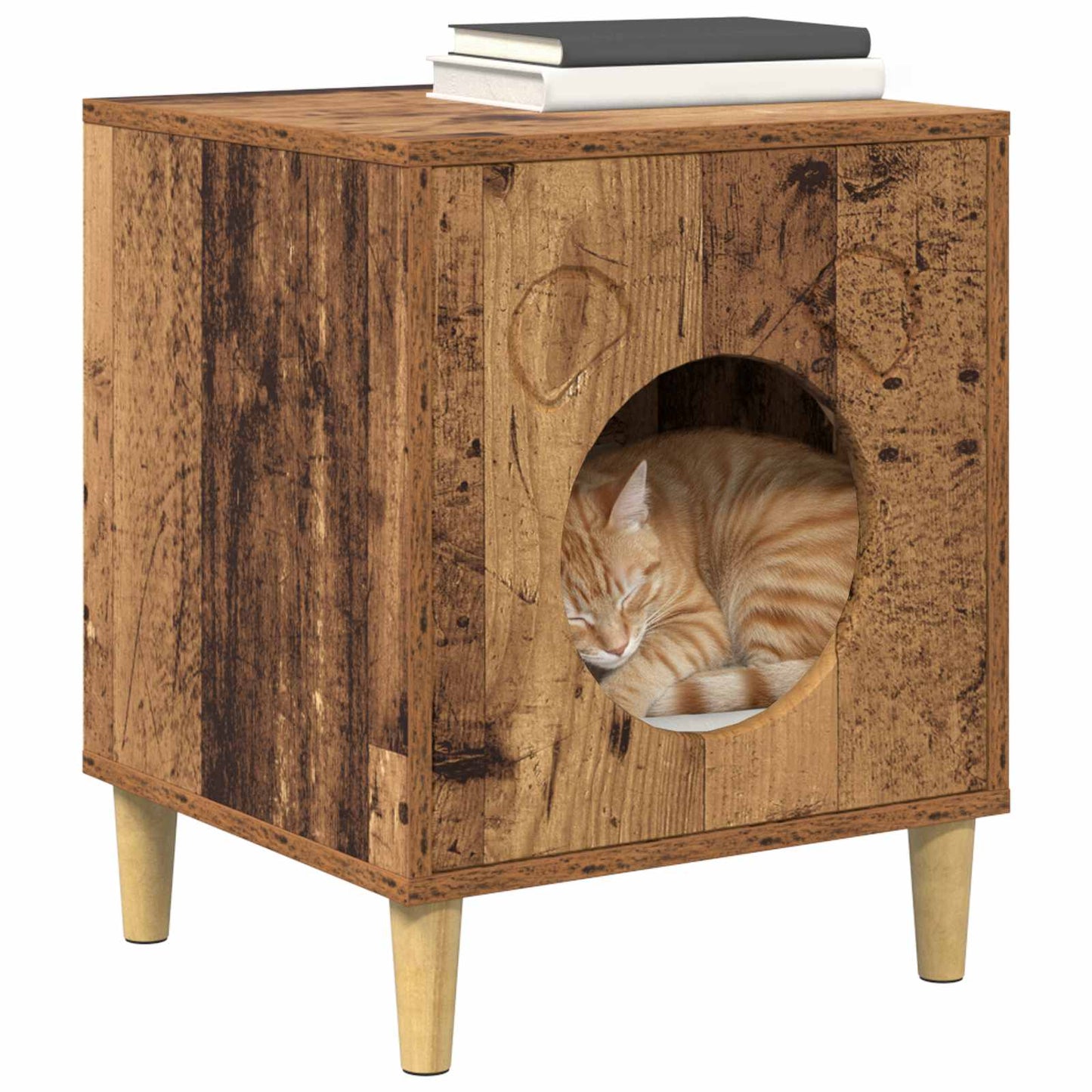 Katt Hus Gammelt tre 42,5 x 40 x 53 cm Konstruert tre
