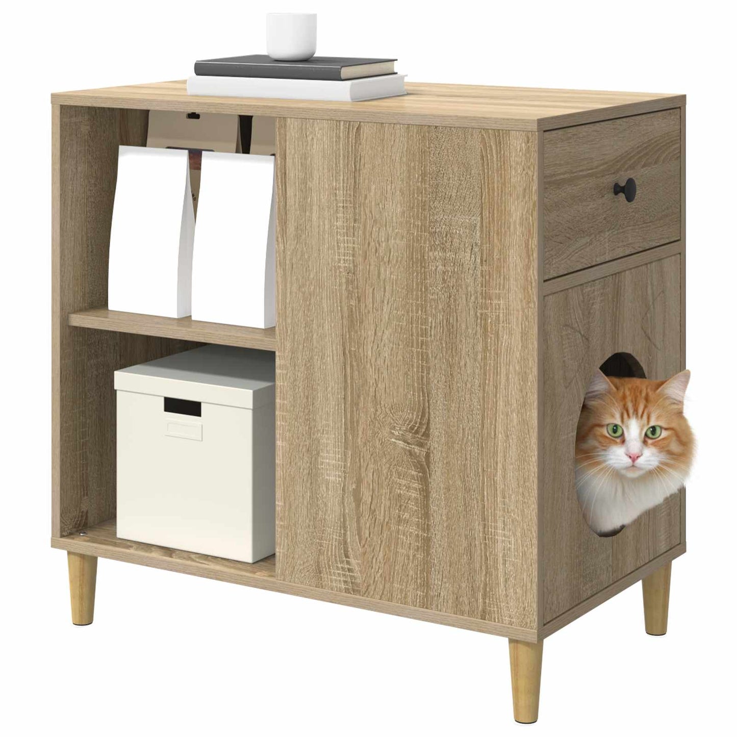Katt Hus Sonoma 72 x 42.5 x 70 cm Konstruert tre