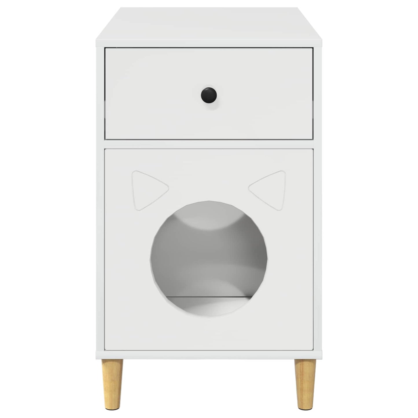Katt Hus Glanset Hvit 72 x 42.5 x 70 cm Konstruert tre