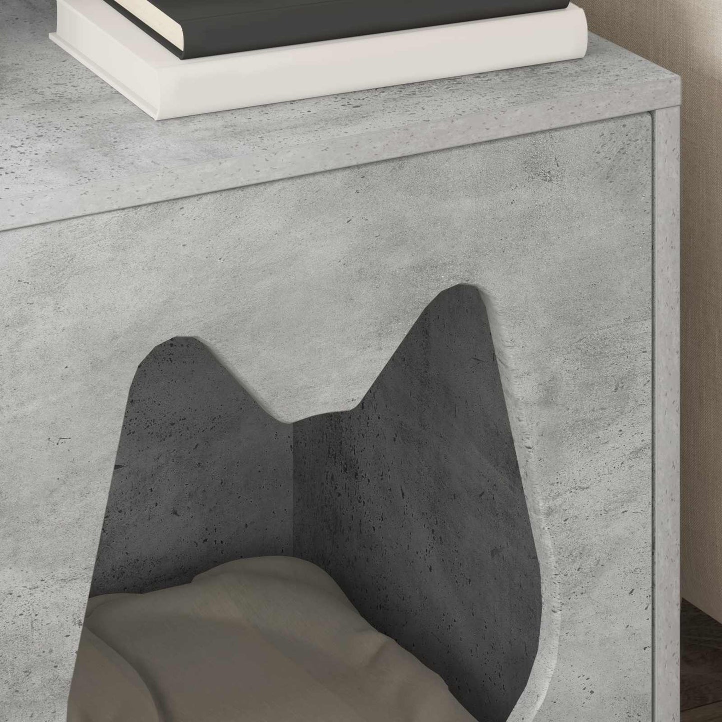 Katt Hus Betong 42,5 x 40 x 53,5 cm Konstruert tre