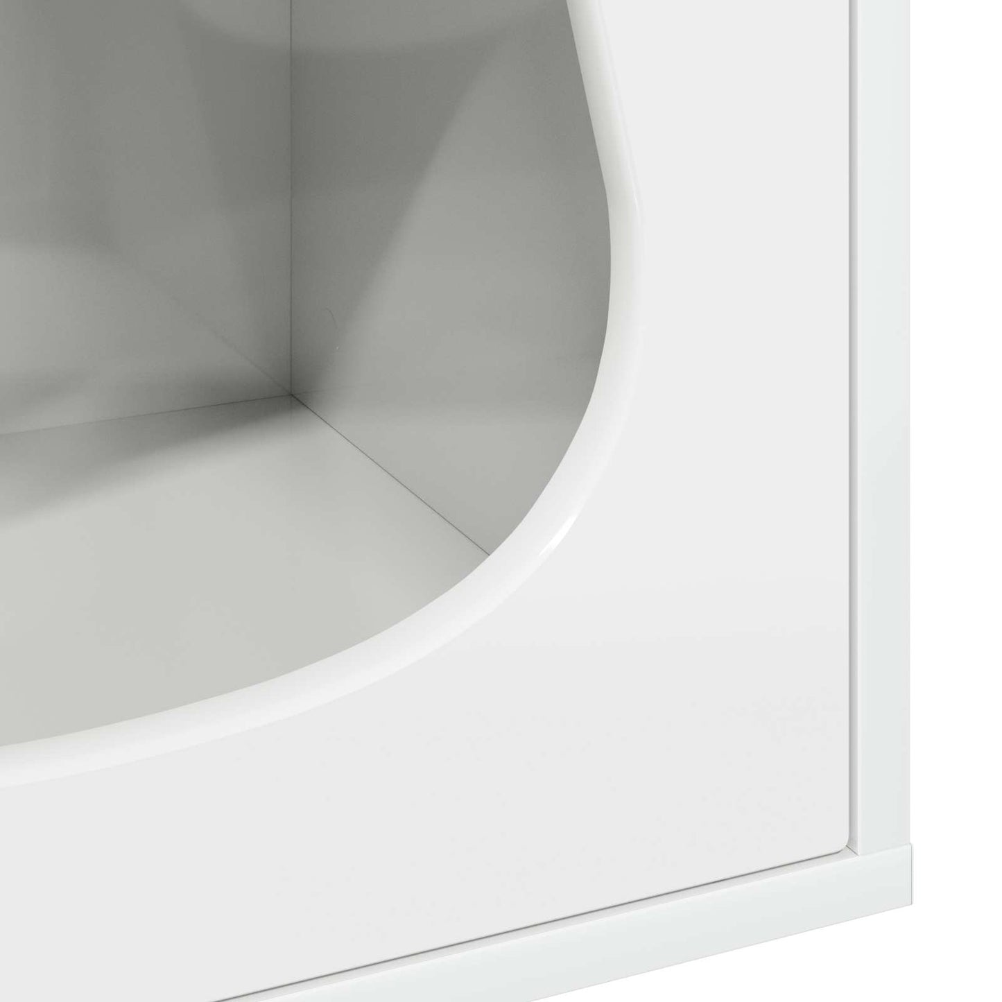 Katt Hus Glanset Hvit 42,5 x 40 x 53,5 cm Konstruert tre