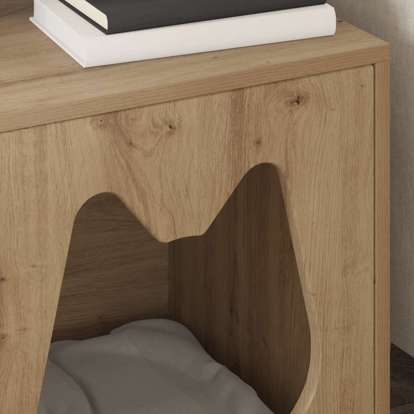Katt Hus Artisan eik 42,5 x 40 x 53,5 cm Konstruert tre