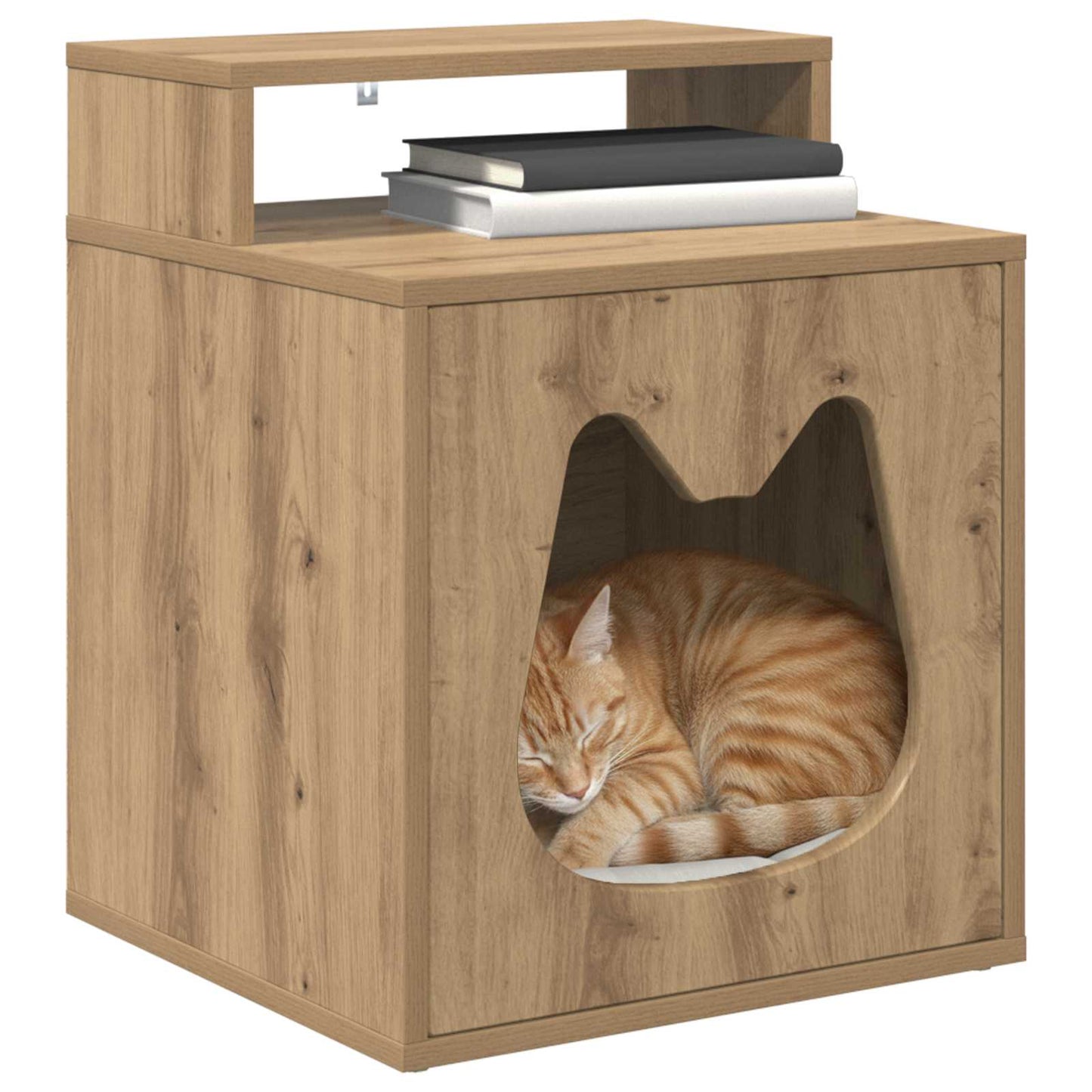 Katt Hus Artisan eik 42,5 x 40 x 53,5 cm Konstruert tre