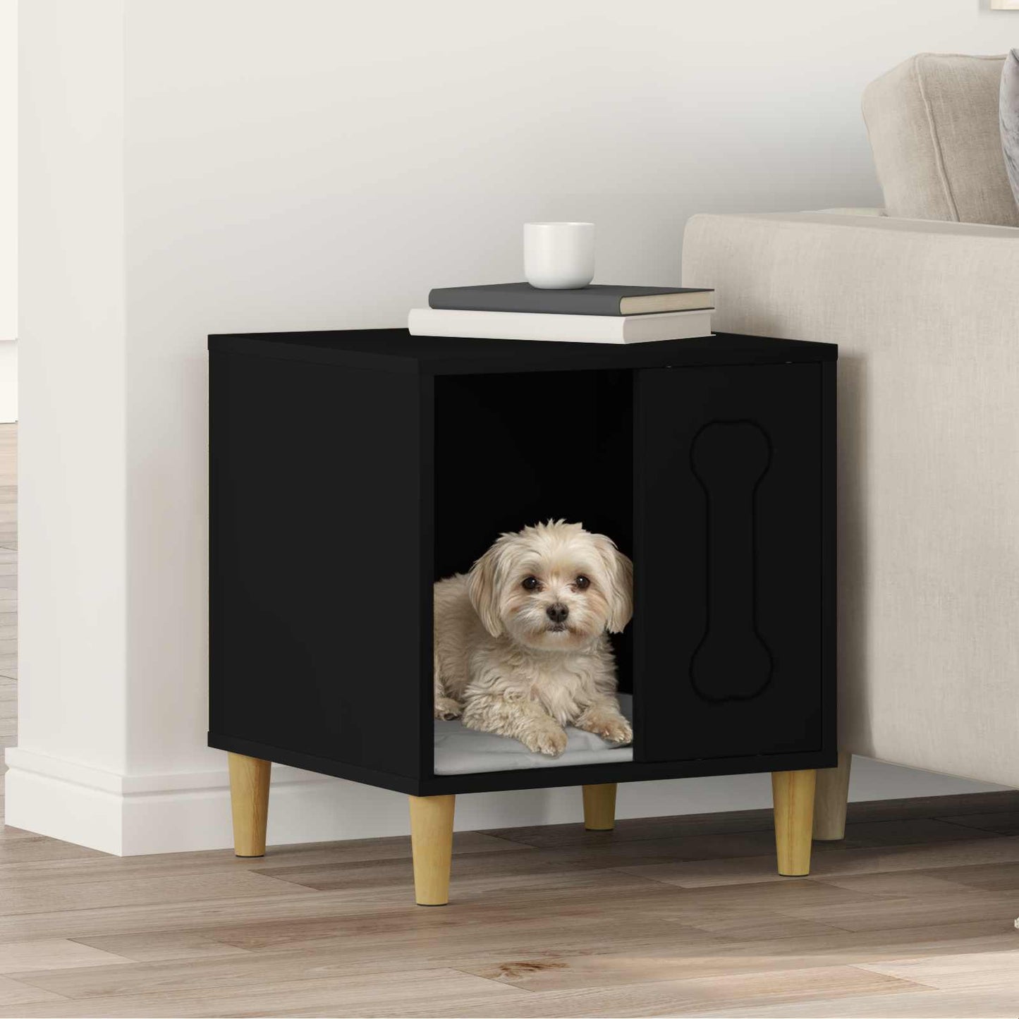 Hundehus Svart 44 x 42 x 49 cm Konstruert tre