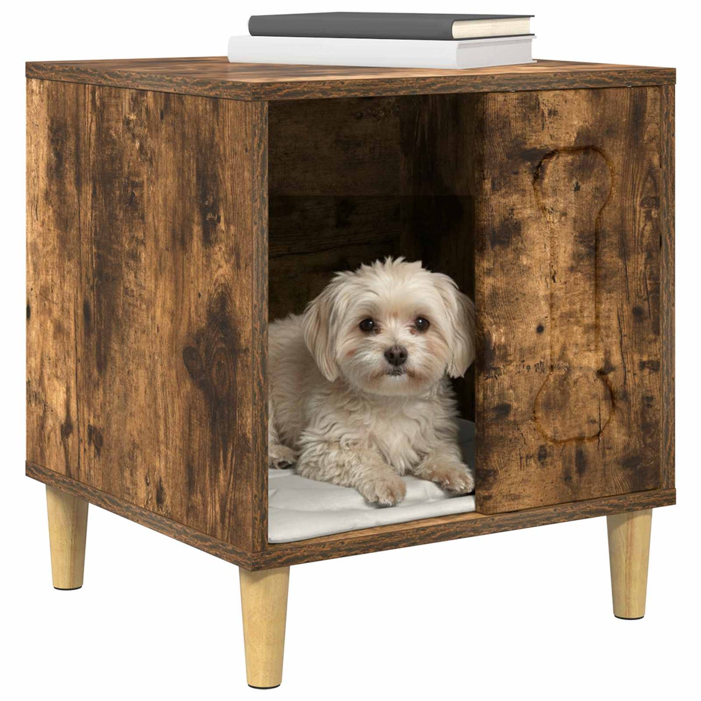 Hundehus Røkt eik 44 x 42 x 49 cm Konstruert tre