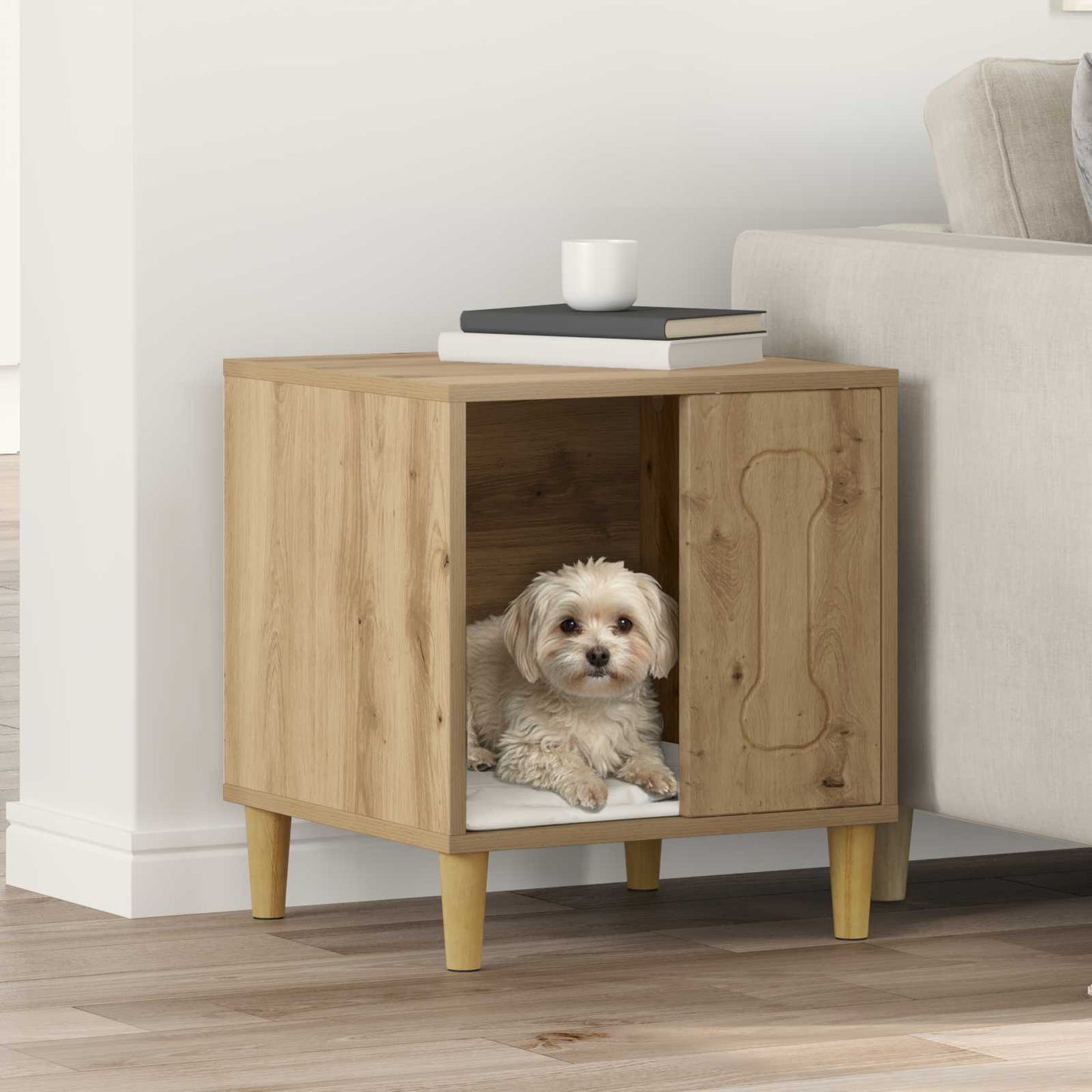 Hundehus Kunstnerisk Eik 44 x 42 x 49 cm Konstruert tre