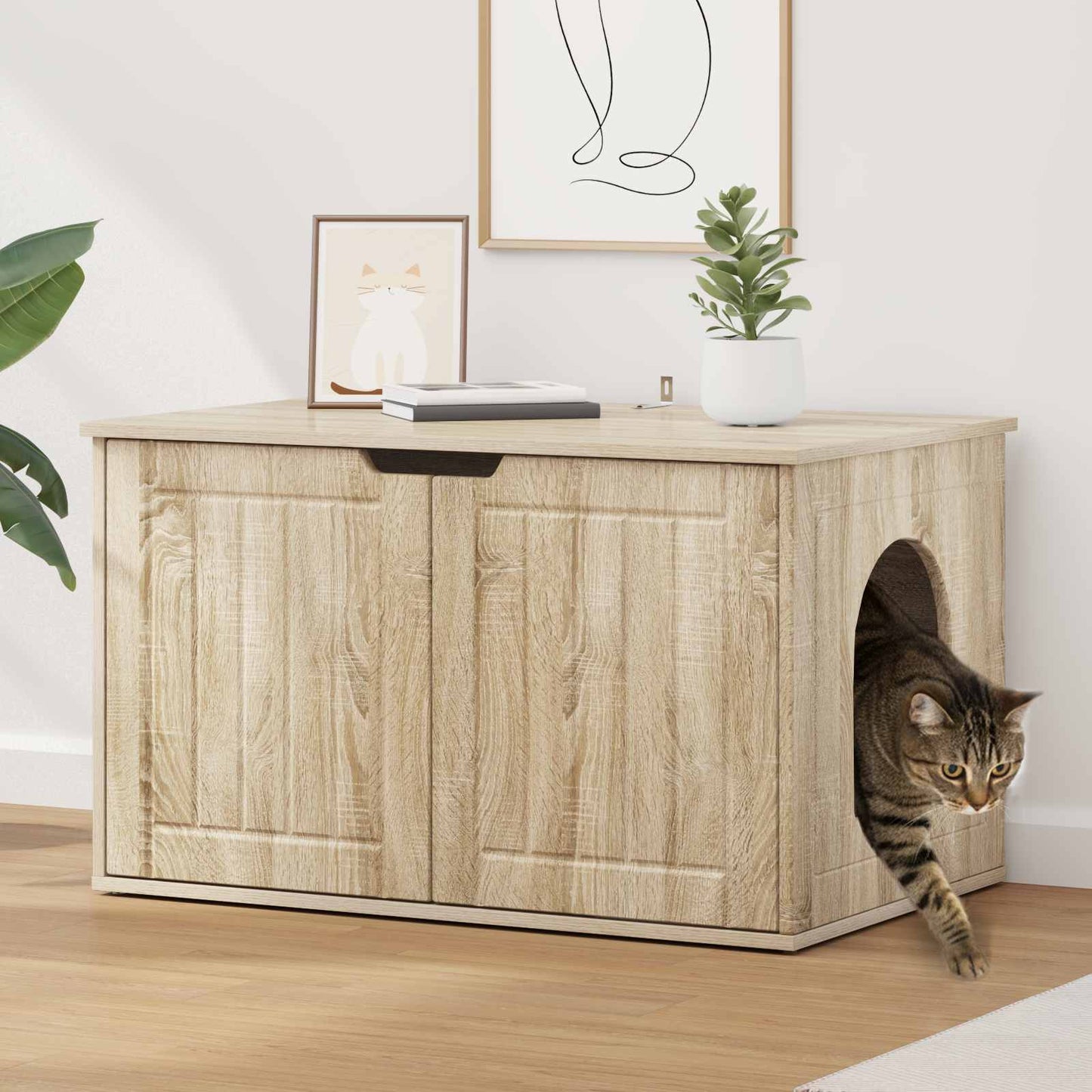 Katt Hus Sonoma 85 x 55 x 50,5 cm Konstruert tre
