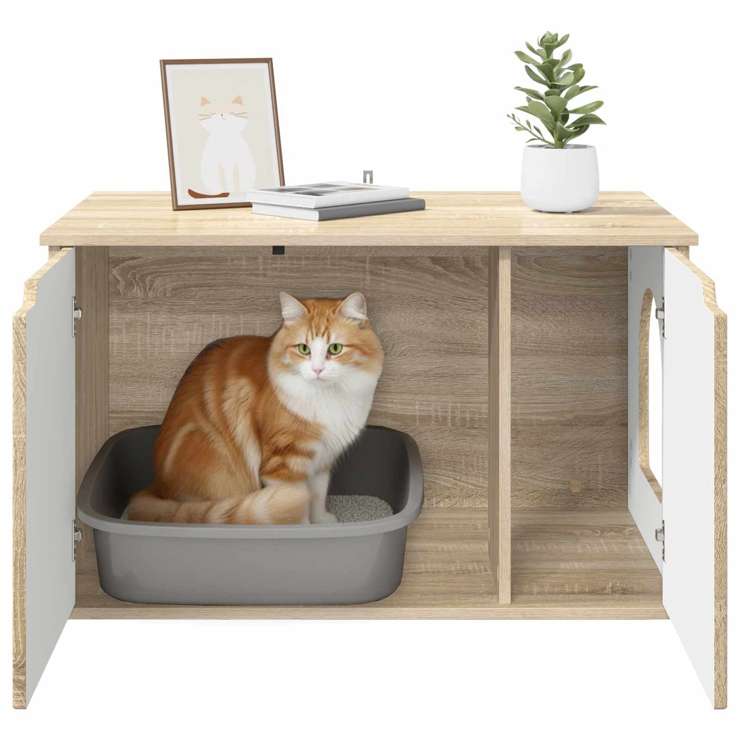 Katt Hus Sonoma 85 x 55 x 50,5 cm Konstruert tre
