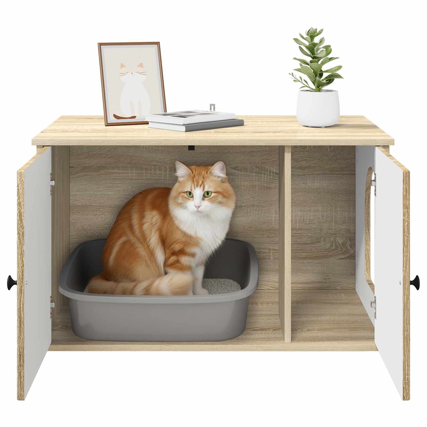 Katt Hus Sonoma 85 x 55 x 50,5 cm Konstruert tre