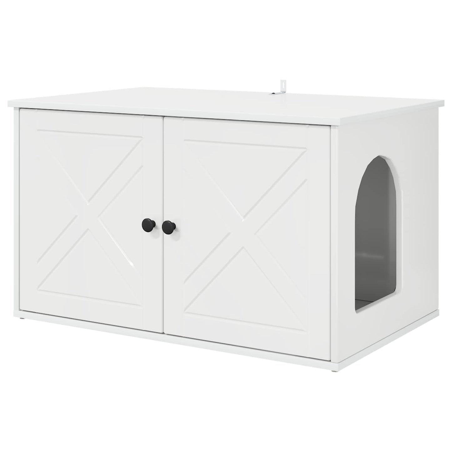 Katt Hus Glanset Hvit 85 x 55 x 50 cm Konstruert tre