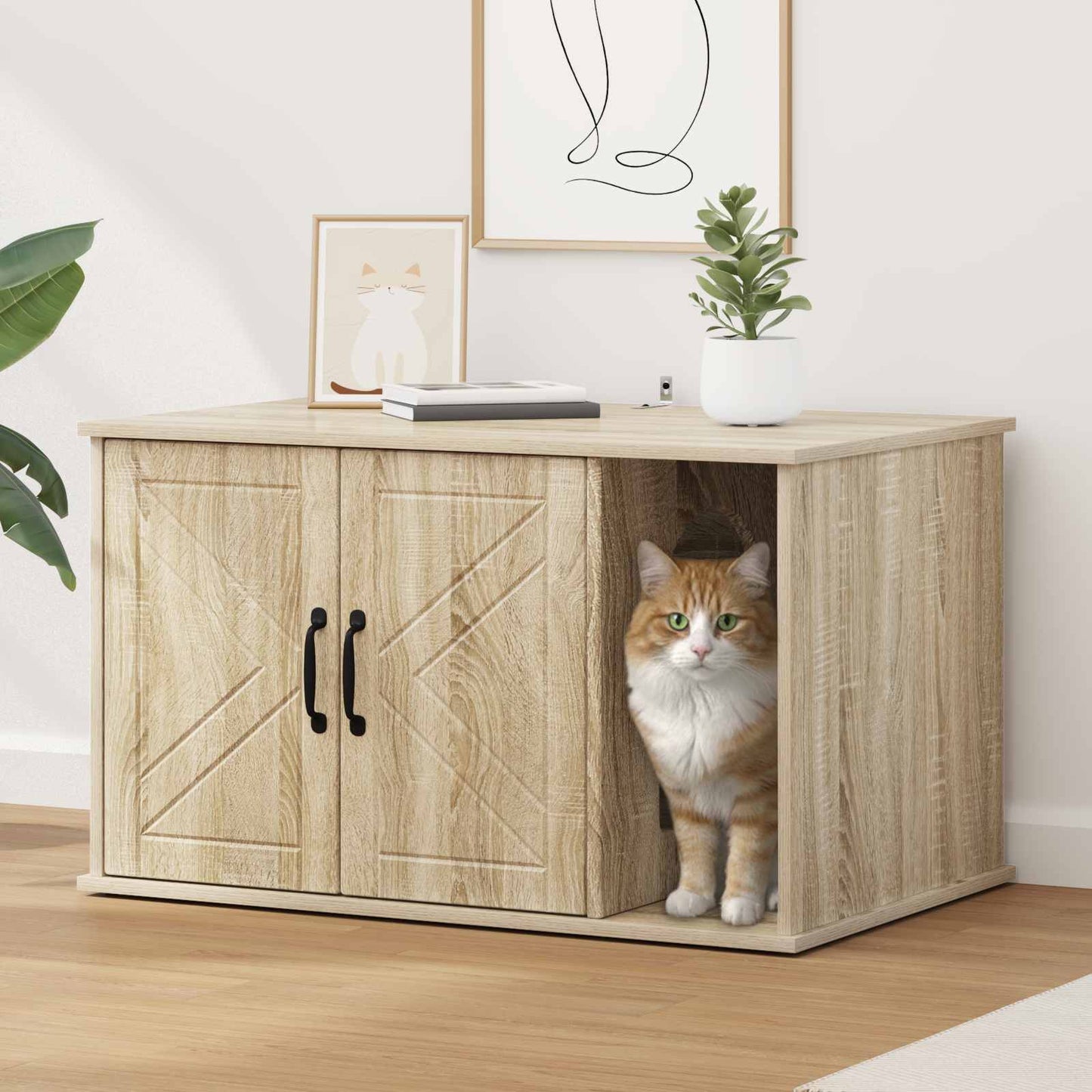 Katt Hus Sonoma 85 x 55 x 50 cm Konstruert tre