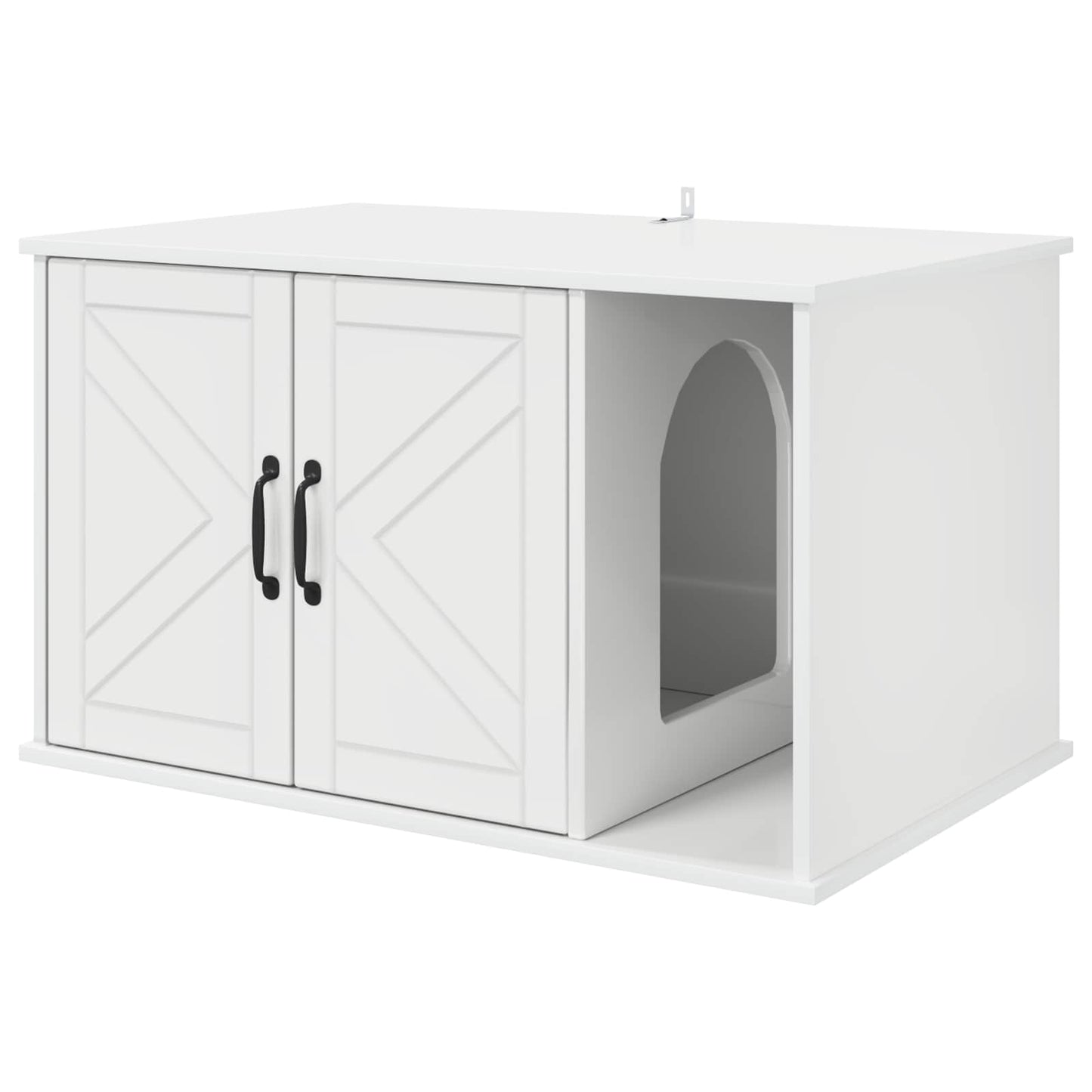 Katt Hus Glanset Hvit 85 x 55 x 50 cm Konstruert tre