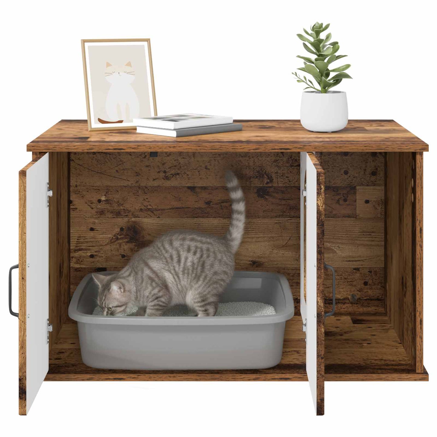 Katt Hus Gammelt tre 85 x 55 x 50 cm Konstruert tre
