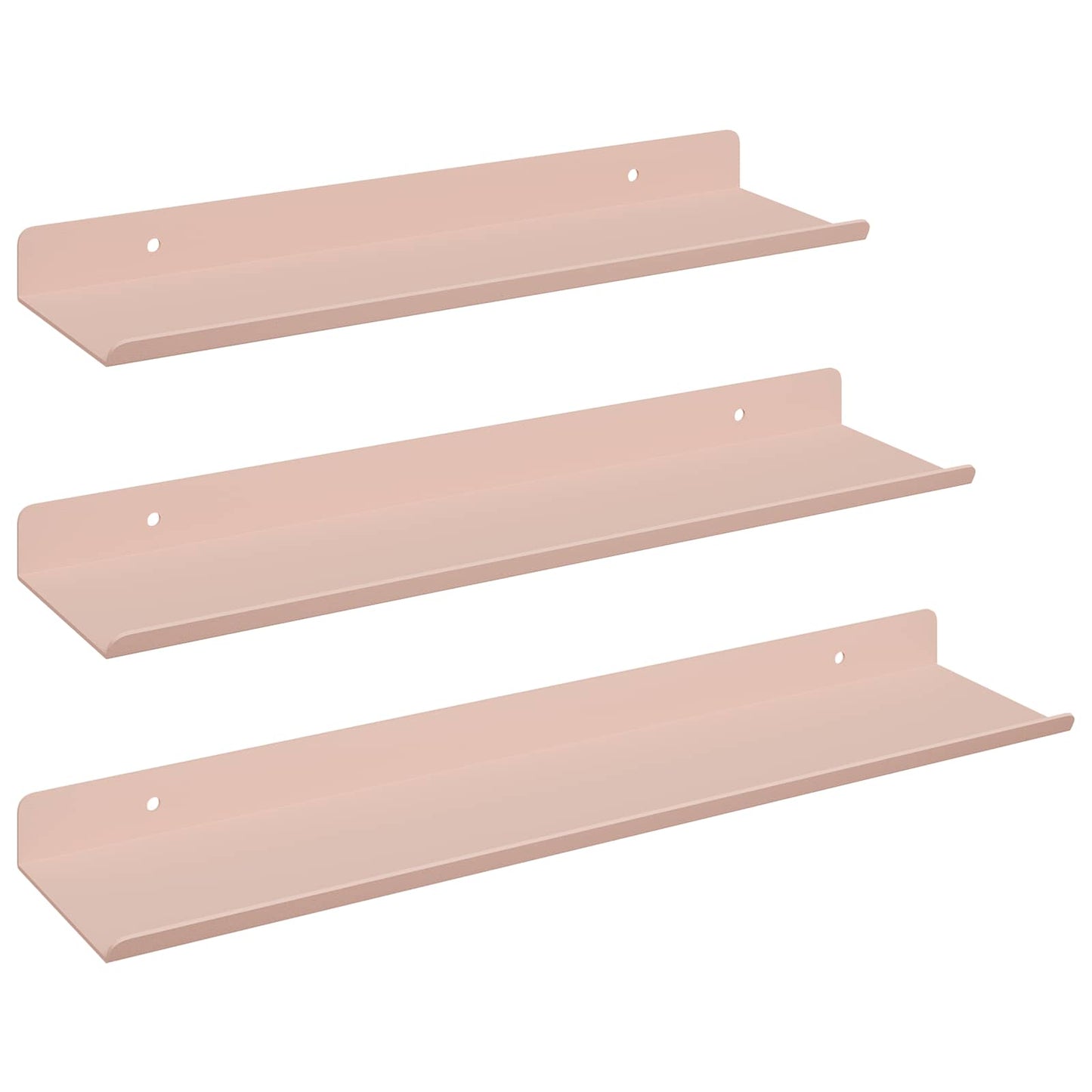 Vegghylle med hylle Veggmontert 3 pcs Rosa 40 x 9 x 2,5 cm vidaXL